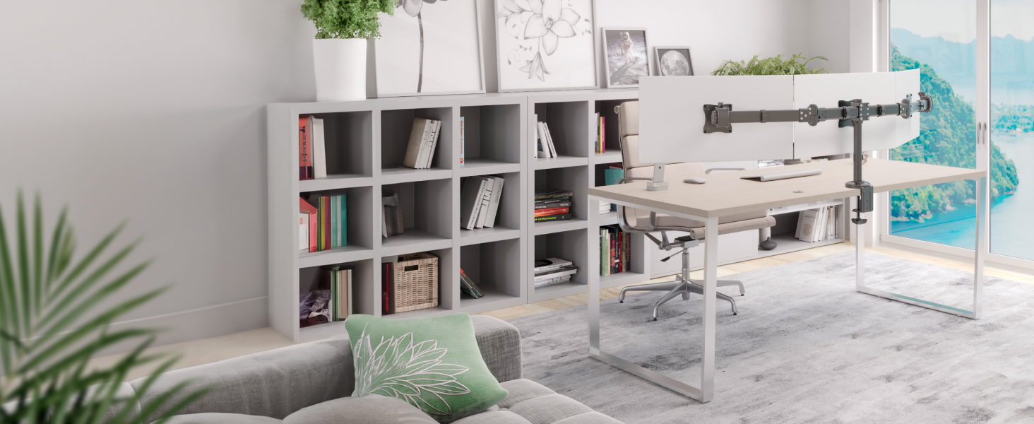 Підставка для монітора RICOO на 2 монітори, Dual Monitor Arm, TS7811, для комп'ютерів та ігор, 13-27 дюймів