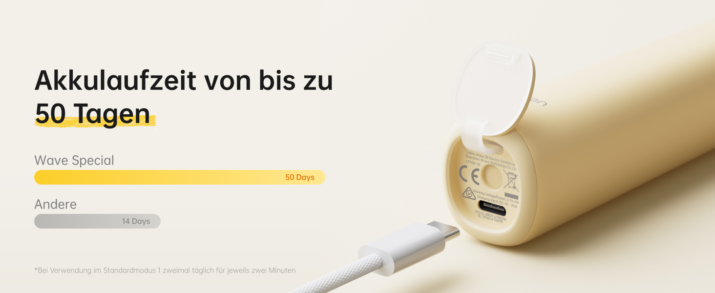 Електрична зубна щітка Laifen Wave Spezial з осциляцією та вібрацією, звукова, для дорослих, з додатком, 2 насадки (зелена), 1 шт. (упаковка) (жовта, 1 шт. (упаковка))