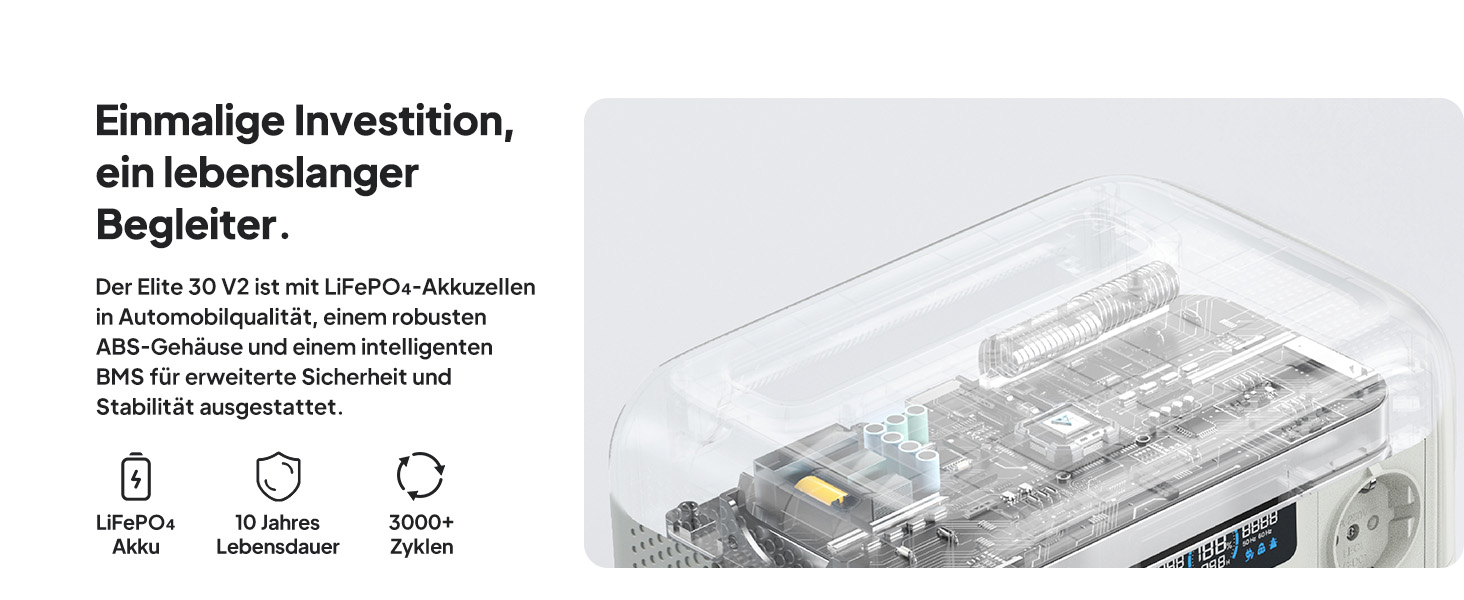Портативна електростанція Elite 30 V2-Helles Sandgrau: 288 Wh, 600W, LFP акумулятор, сонячний генератор для кемпінгу та надзвичайних ситуацій