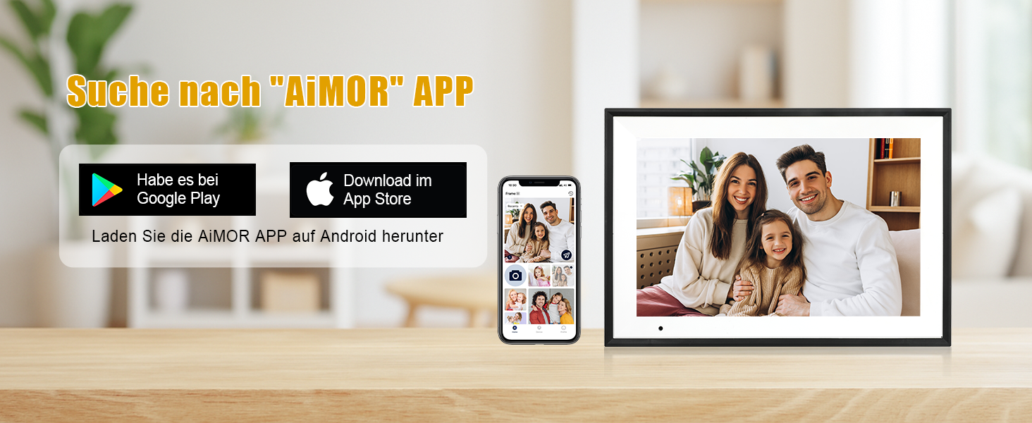 Цифровий фоторамка 10.1 дюйма з Wi-Fi, 32GB, IPS сенсорний екран, автоматичне обертання, чорний колір