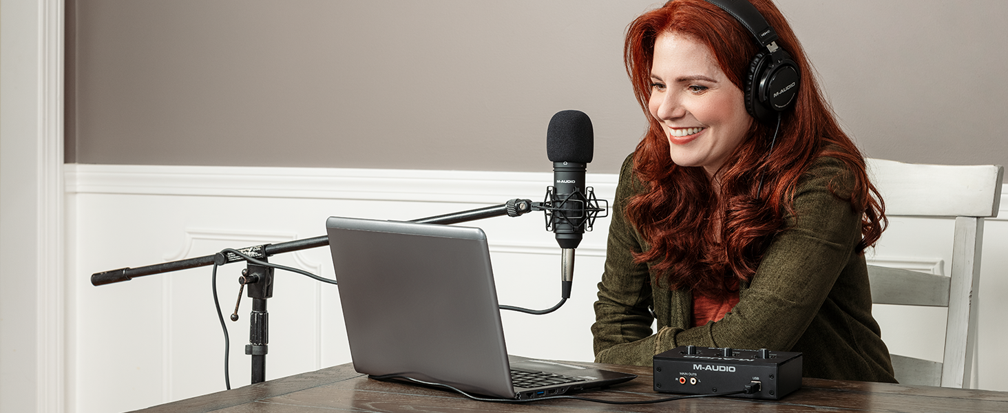 M-Audio M-Track Duo - USB аудіоінтерфейс для запису, стрімінгу та подкастингу (2 XLR/Line входи, 48kHz)