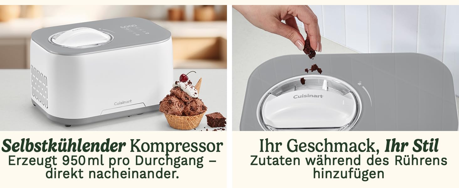Морожениця Cuisinart FreezeEase з автоматичним охолодженням: сорбет, йогурт, морозиво - готово за 40 хвилин! Без попереднього заморожування