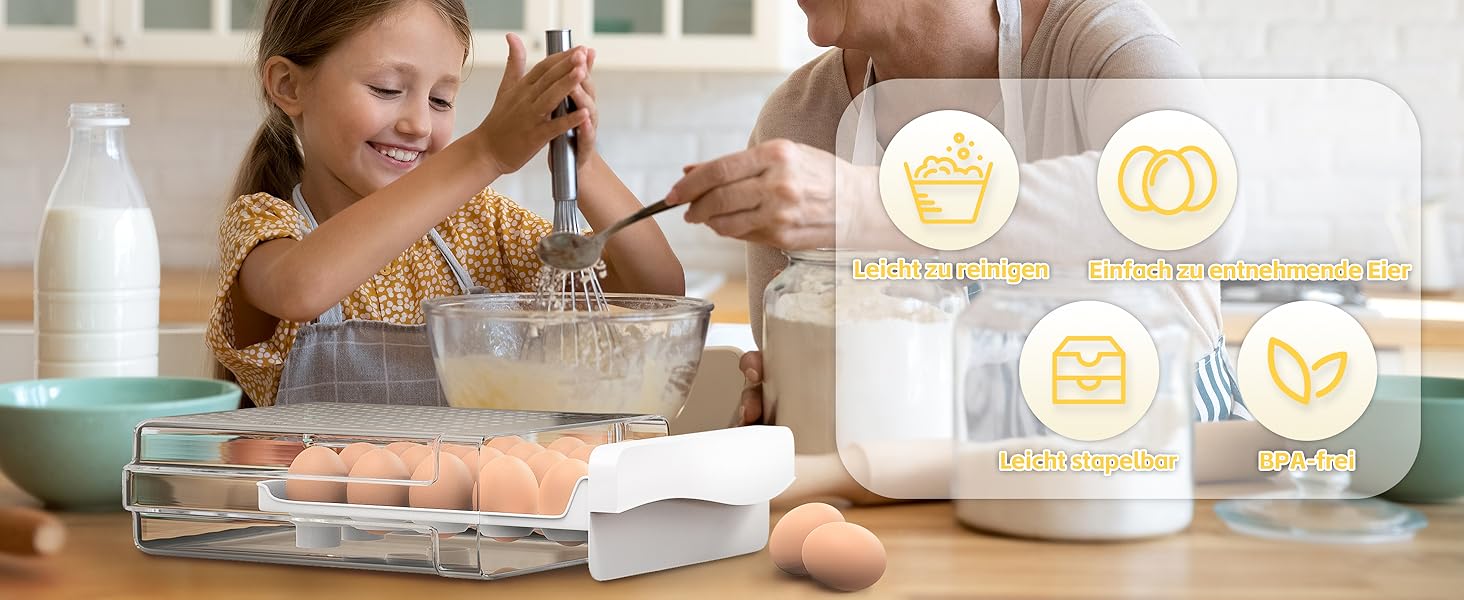 Контейнер для яєць Deecam: органайзер для холодильника на 20 яєць, прозорий, білий