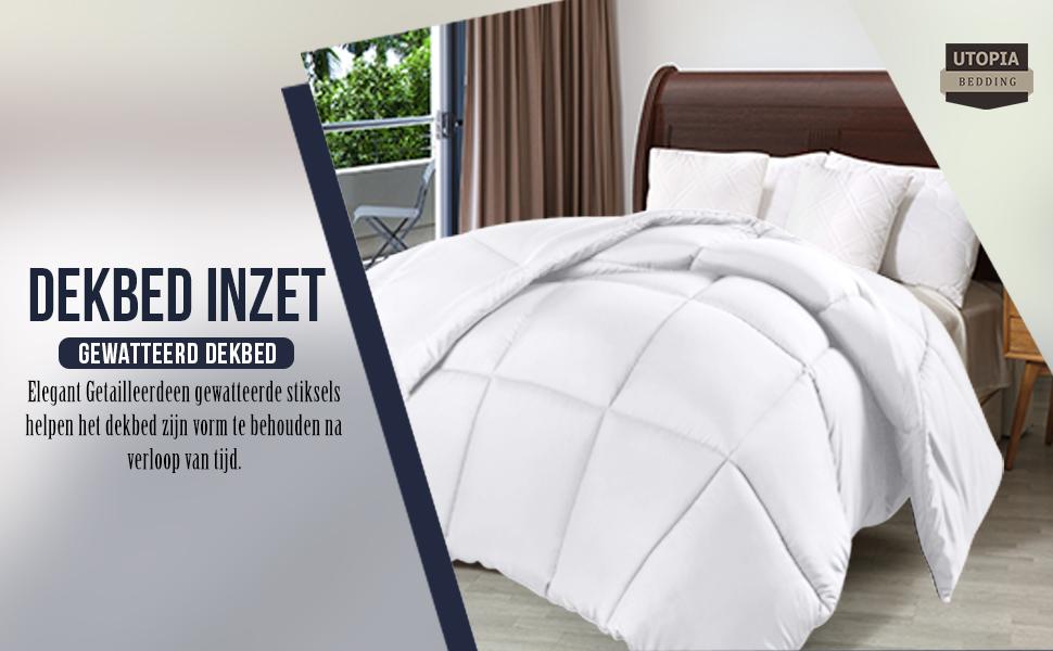 Ковдра Utopia Bedding 200x200 см, стегане покривало з поліефірною начинкою 350 GSM (біла)