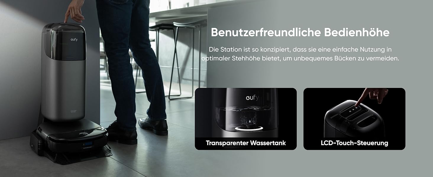 Робот-пилосос eufy L60 з базою самостійного очищення, потужність 5000Pa, захист від намотування волосся, 60 днів без випорожнення, iPath лазерна навігація (відновлений) (S1 Pro)