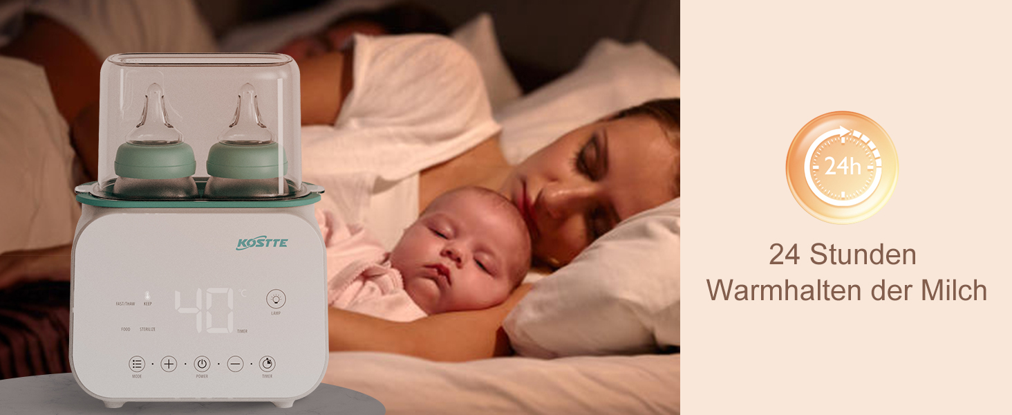 Підігрівач для дитячих пляшечок Baby 10-в-1: розігрів суміші, розморожування, приготування їжі, таймер 24 год
