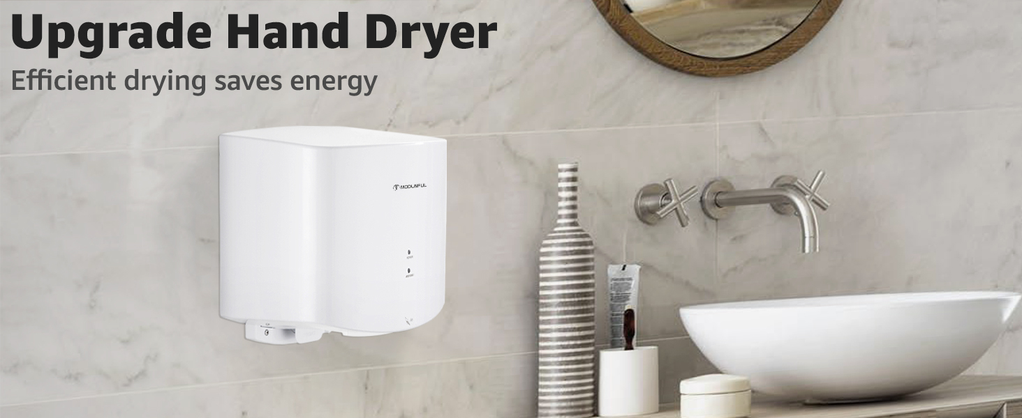 Електричний автоматичний сушар для рук настінний, 1200W (білий)