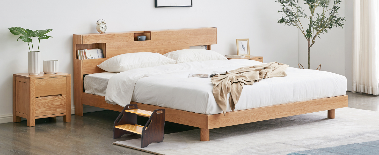 Сходинка StrongTek з бамбука для дітей та дорослих, 38 см, антиковзні сходинки, 160 кг, портативна дерев'яна сходинка з бічними ручками для ванної та кухні