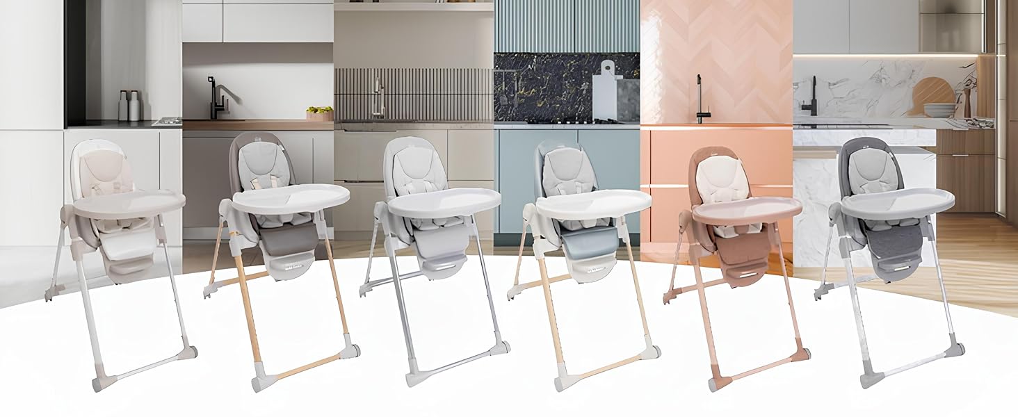 Дитячий стільчик Chicco Polly Armonia: 9 рівнів висоти, 3 положення, компактний, 4 колеса, коричневий
