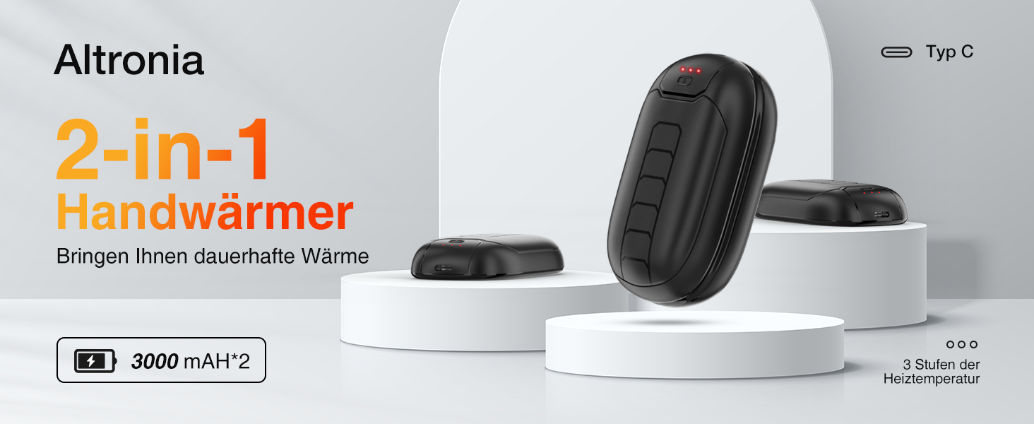 Електричний грієчка для рук, перезаряджається, з магнітом, 7 годин тепла, 3 режими, до 56°C, USB-C, для Рейно, гольф, спорт на відкритому повітрі, чорний N1