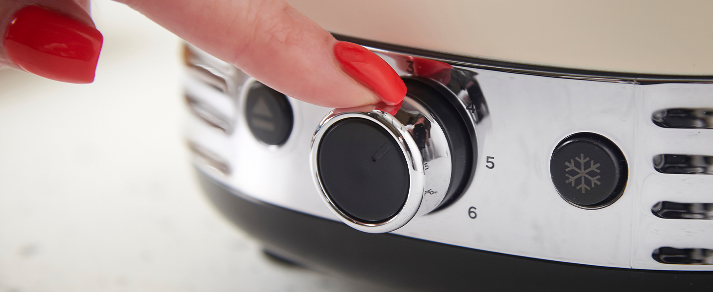 Тостер Russell Hobbs Hanley Crème-Weiß на 2 тости, 6 режимів, розморожування, підігрів, підставка для булочок