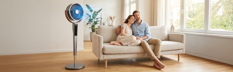 Вентилятор підлоговий KLAMER DC, з пультом, 12 режимів, нічний режим, 85° осциляція, таймер 8 год, 115 см, білий