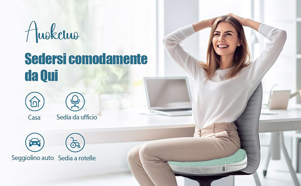 Ортопедична антидекубітативна подушка-кіль (донат) від гемороїду, простатиту та болю в копчику та спині, ергономічна сидіння для дому та офісу (Зелена)