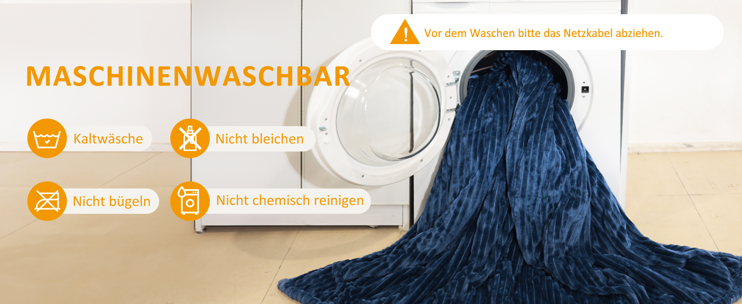 Електрична ковдра ITSHINY 180x135 см з цифровим регулятором, 6 режимів нагріву, таймер 1-10 годин, захист від перегріву, пральна, м'який фланель (Блакитна)