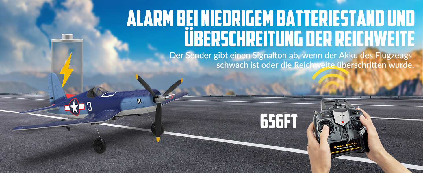 Радіокерований літак Volantexrc F4U Corsair V2 RTF 2.4GHz з USB зарядкою – для початківців, паркфлаєрів, легких польотів