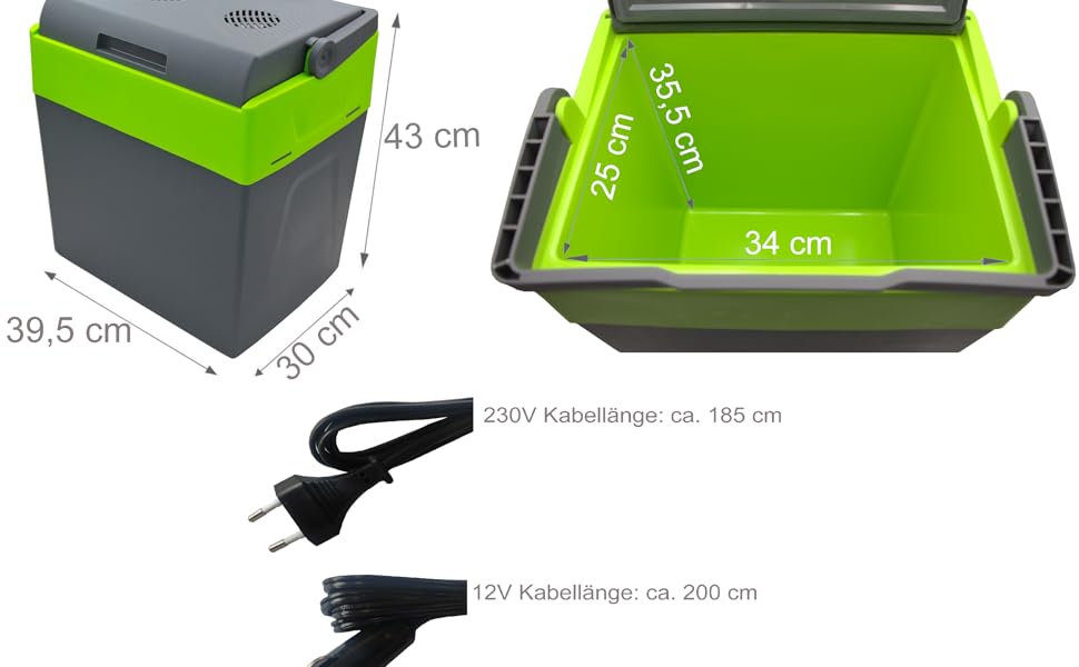 Термобокс-холодильник електричний 30л Gora Grey/Gilmo Green для авто, кемпінгу, пікніка