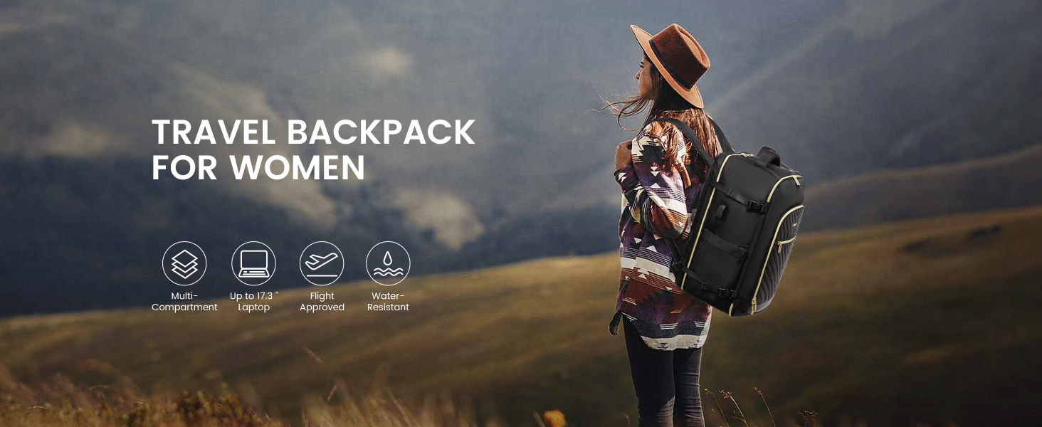 LOVEVOOK Рюкзак для ручної поклажі 40L, жіночий, для подорожей, великий, сумка-валіза, рюкзак для ноутбука 17.3