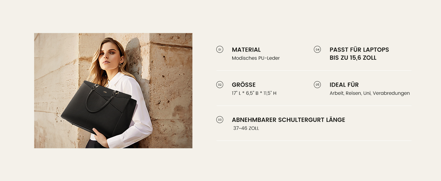 Сумка для ноутбука LOVEVOOK: жіноча сумка-шоппер, велика, на плече, 15.6 дюймів, чорна