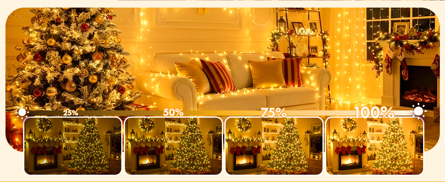 Світлодіодна гірлянда-кластер MAGGIFT 20м, 1000 LED, теплий білий колір, з пультом дистанційного керування, різдвяна ілюмінація