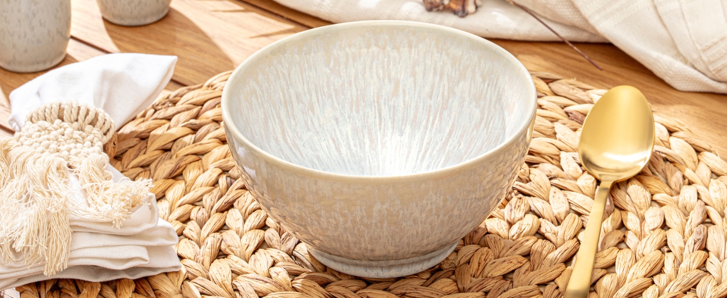 Набір чашок SÄNGER Korfu, 4 шт. - чашки для кави та чаю, ручної роботи, 300 мл, набір для 4 осіб, стійкий до миття в посудомийній машині, кремовий колір з пісочною текстурою, PREMIUM COLLECTION