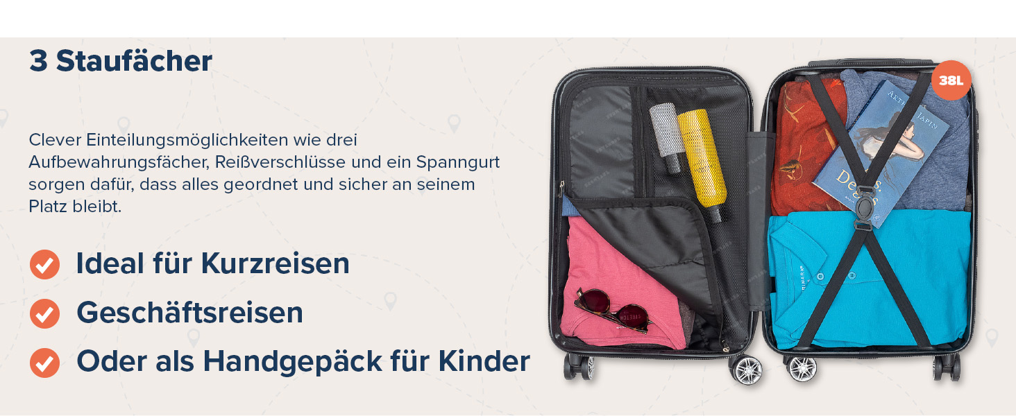 Набір валіз TRVLMORE: 2 валізи (ручна поклажа, шампань)