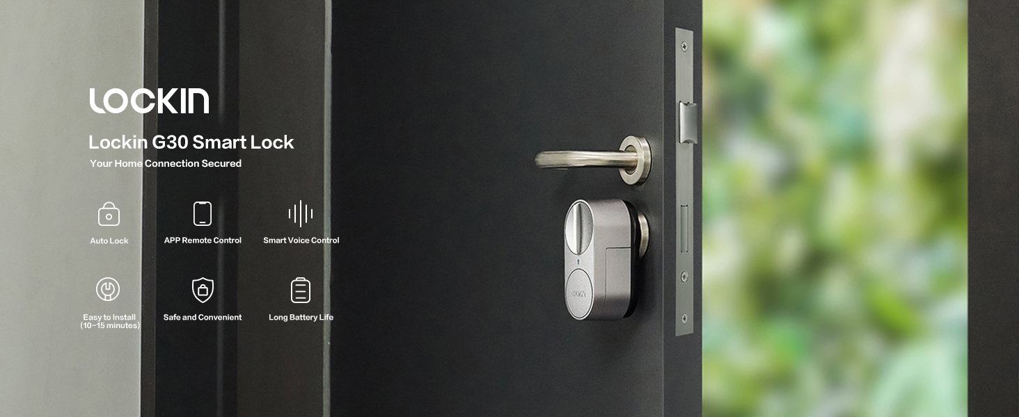 Клавіатура Lockin Smart Door Lock G30, Wi-Fi, додаток, Автоблокування, Alexa/Google, відбиток пальця, сірий