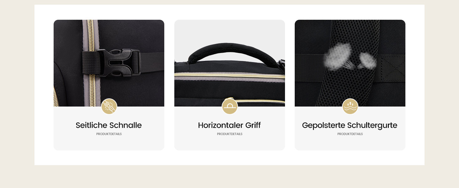 Рюкзак LOVEVOOK для ручної поклажі Ryanair, 40x20x25 см, для ноутбука 13.3 дюйма, чорний/сірий, підходить для Eurowings, Wizz Air