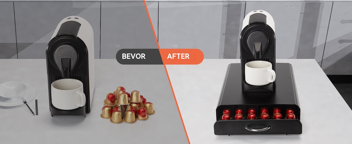 Організатор для капсул Nespresso, металевий, чорний, на 60 штук