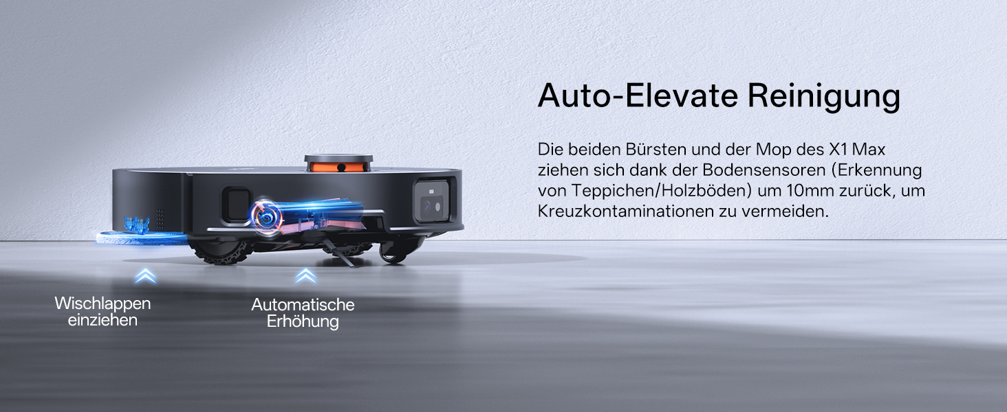 Робот-пилосос JONR X1 Max з функцією миття, 20000 Па, перешкоди 30 мм, миття гарячою водою 75°C, швидке сушіння гарячим повітрям 45°C, уникнення перешкод за допомогою ШІ та 360° навігація