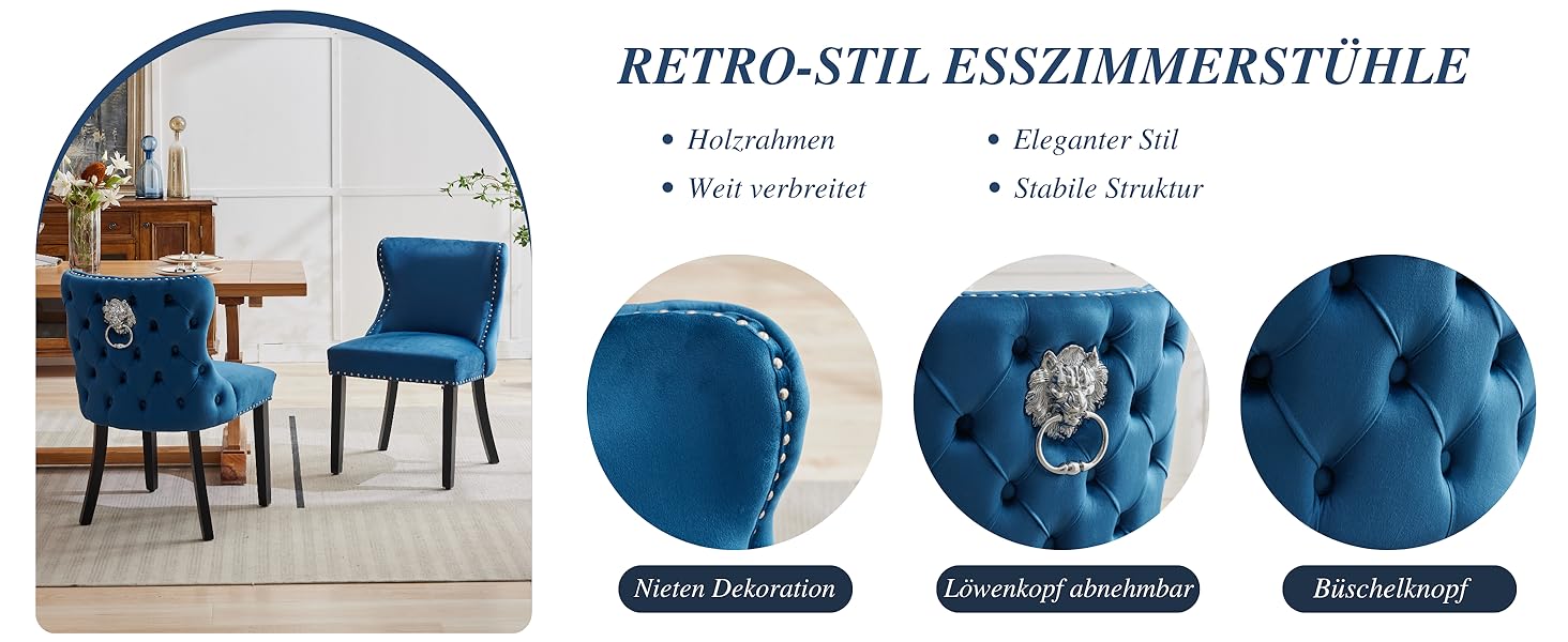 Крісла для їдальні з велюру, комплект 4 шт. - м'які крісла без підлокітників для кухні та вітальні, блакитні