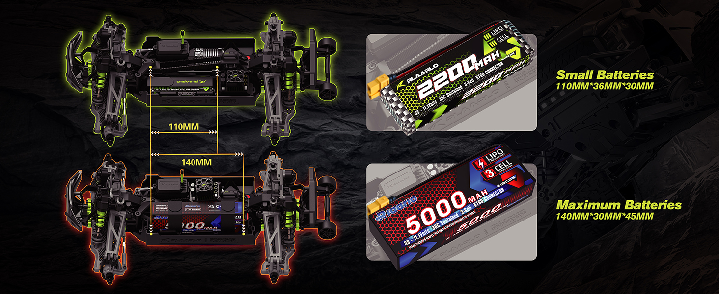 Радіокерований автомобіль RIAARIO 1:10 Brushless 50 км/год Позашляховик 4WD Водонепроникний карбон