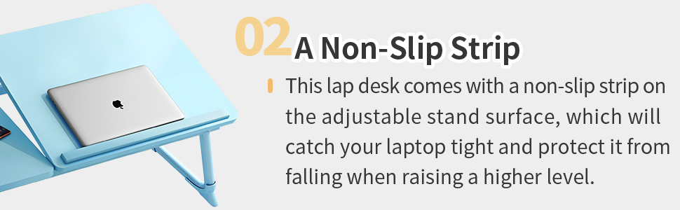 Стіл для ноутбука на ліжко з регульованими ніжками та тримачем для чашки, підставка для читання, стіл для сніданку на диван, ліжко, терасу, балкон (Білий, Синій)