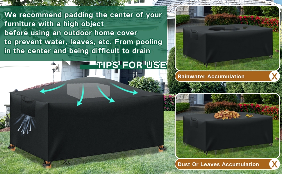 Водонепроникний чохол для садовой меблів - захисна тканина 420D Oxford, чорний, 180x120x74 см