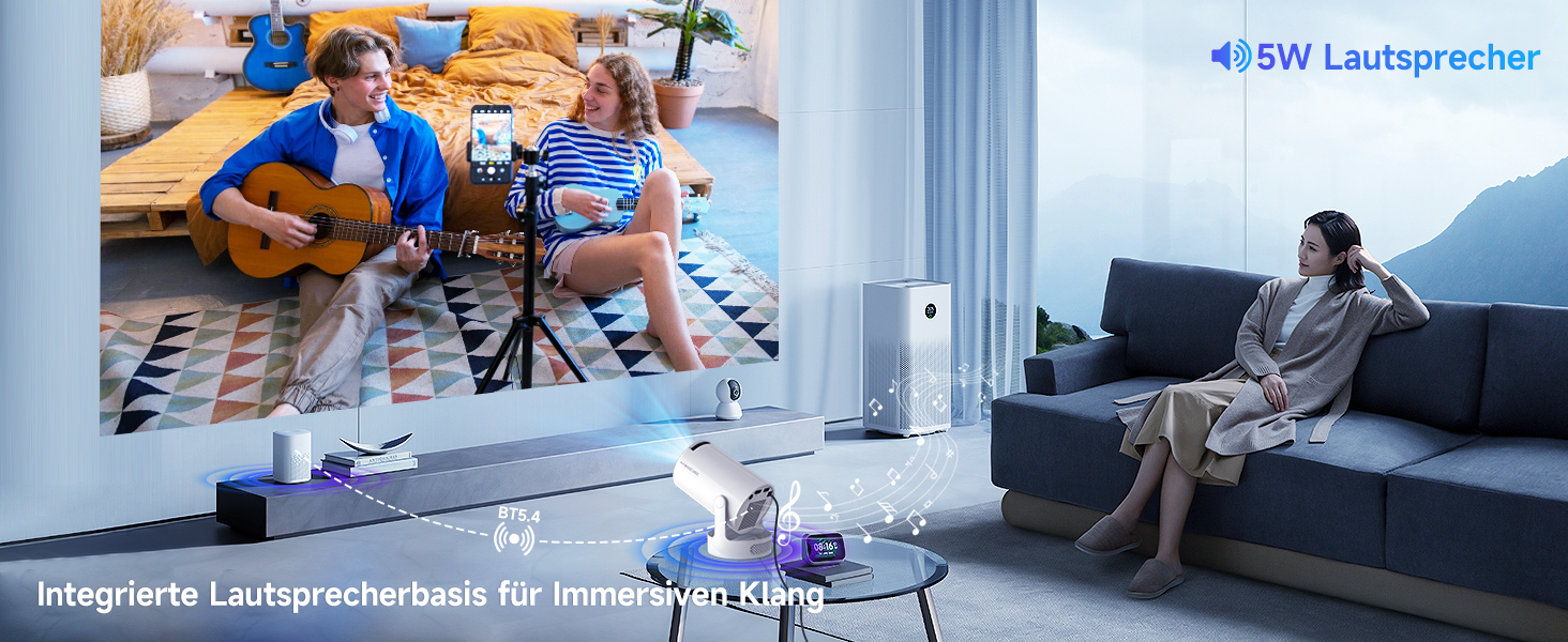 Smart-проектор Magcubic Mini Beamer 4K FHD 1080P, портативний міні-проектор для дому з WiFi 6, Bluetooth 5.4, автокоррекцією трапеції, поворотом на 180° та динаміком 5 Вт