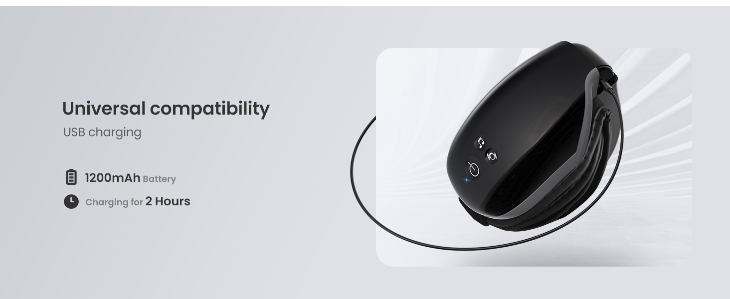 Масажер для очей RENPHO Eyeris 1 з пультом, підігрівом, вібрацією та Bluetooth, акумуляторний. Для сухих очей, подарунок для жінок та чоловіків (чорний)