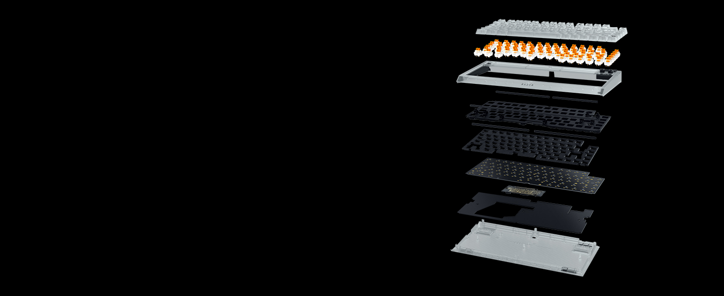 Razer BlackWidow V4 75% Phantom White: Механічна ігрова клавіатура з RGB підсвічуванням та Hot-swap