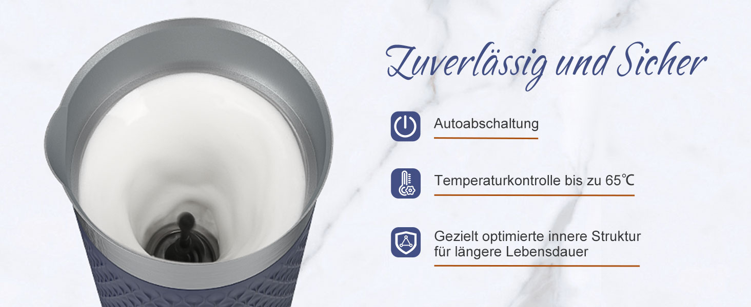 Електричний спінювач молока SIMPLETaste 4-в-1: спінювач, нагрівач молока, для капучино, лате, макіато (блакитний)