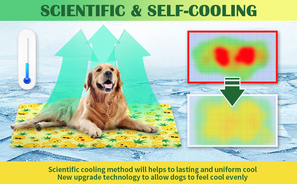 Охолоджуючий килимок для пухнастих собак, нетоксичний, не ковзає, можна прати, 40x50 см, ананасовий дизайн