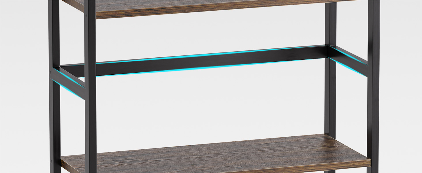 5-ярусна полиця для книг, індустріальна полиця з бамбуковим каркасом, сучасна вітрина, органайзер для зберігання з дерева для вітальні, домашнього офісу, рустикальний коричнево-чорний колір