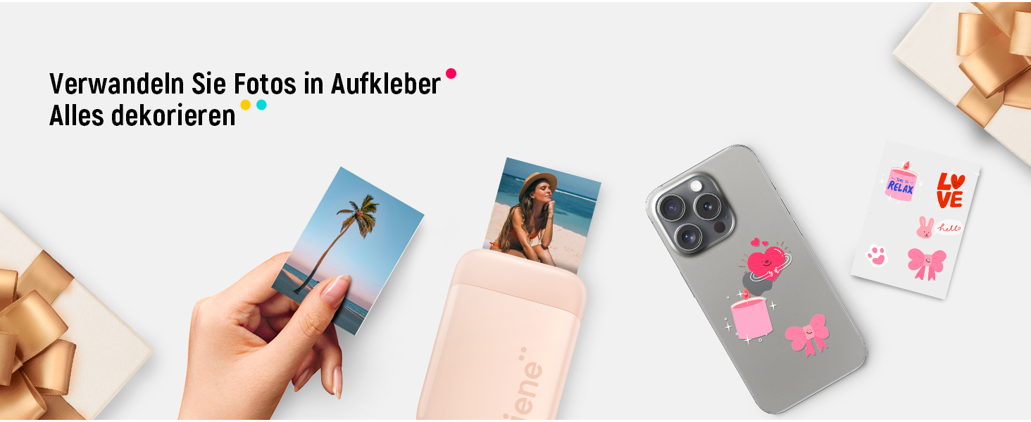 Портативний фотодрук Liene Pearl K100 з друком на Zink папері, Bluetooth 5.0, для iOS та Android, рожевий