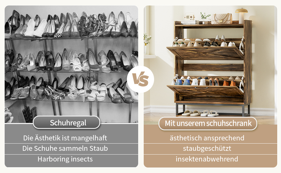Шафа для взуття з 2 відкидними дверцятами, полиця для взуття в передпокій, вузька шафа-кіпер для взуття з 4 полицями, тумба для взуття з металевими ніжками, органайзер для взуття з дерева для стіни, 80x23,8x101,7 см, Білий (Коричневий)