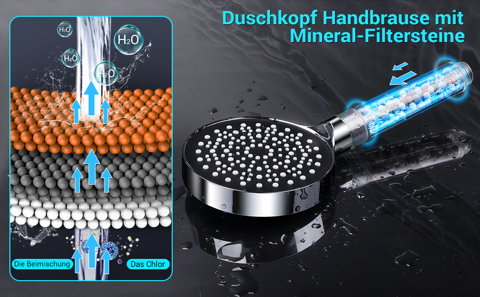 Набір мінеральних перлин YEAUPE для душу: фільтр від накипу, антибактеріальний ефект, мінералізація, pH-нейтральний. 4 шт.