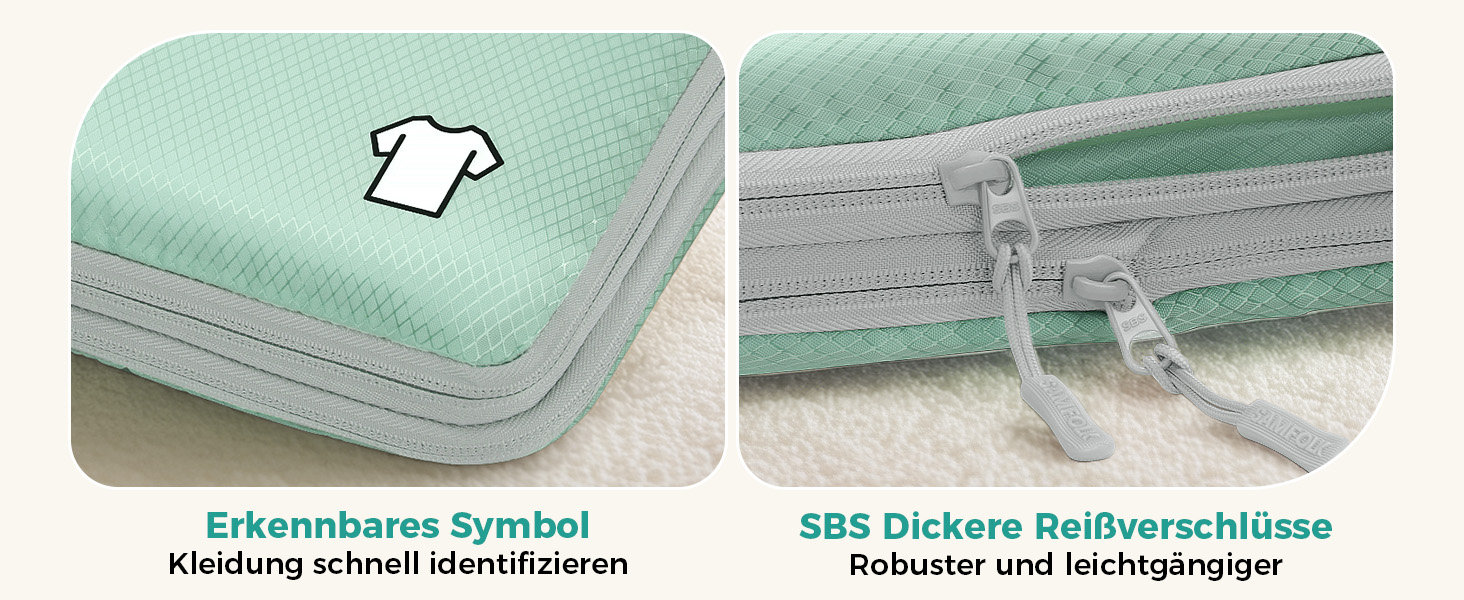 Набір органайзерів для подорожей у валізу з компресією, 8 водонепроникних пакувальних кубів для ручної поклажі та рюкзака, зелений колір