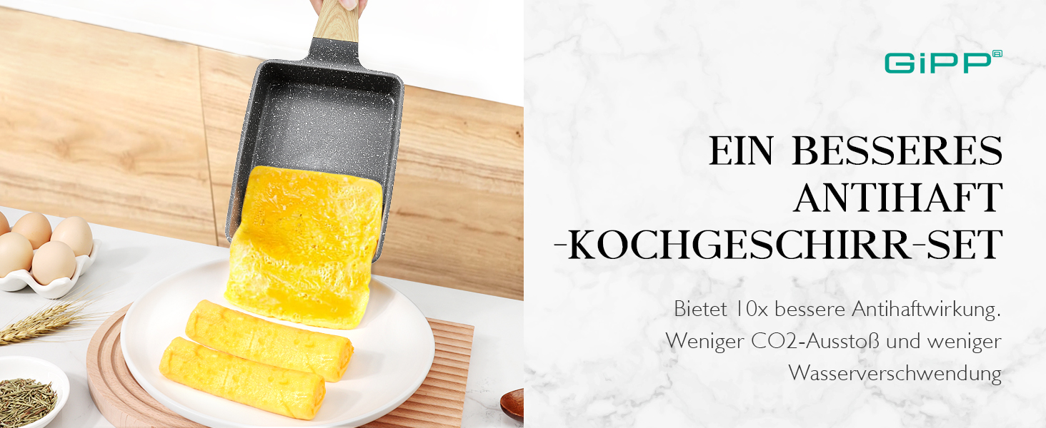 Пан для приготування тамагоякі (японського омлету) GiPP, 18x13 см, з гранітно-антипригарним покриттям, без PFOA/PFOS, сірий