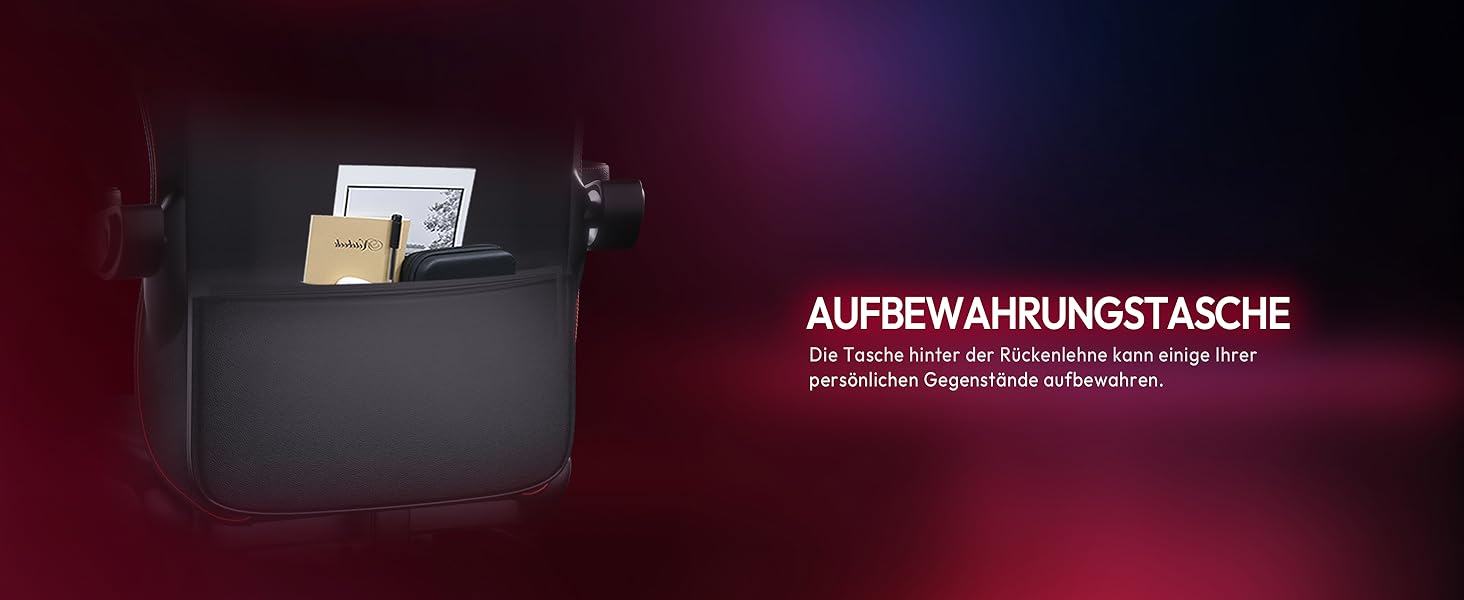 Ігровий крісло Dowinx з RGB підсвічуванням, LED, з підніжкою, для дорослих, ергономічний, з масажем попереку, PU шкіра, білий (червоний)