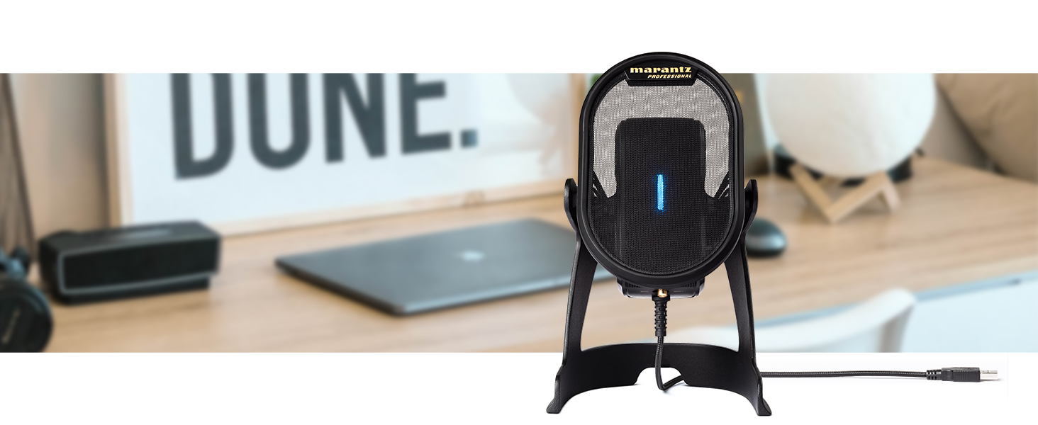 Мікрофон конденсаторний Marantz Professional MPM-1000U з великою мембраною та USB-підключенням для подкастів, студії та геймінгу
