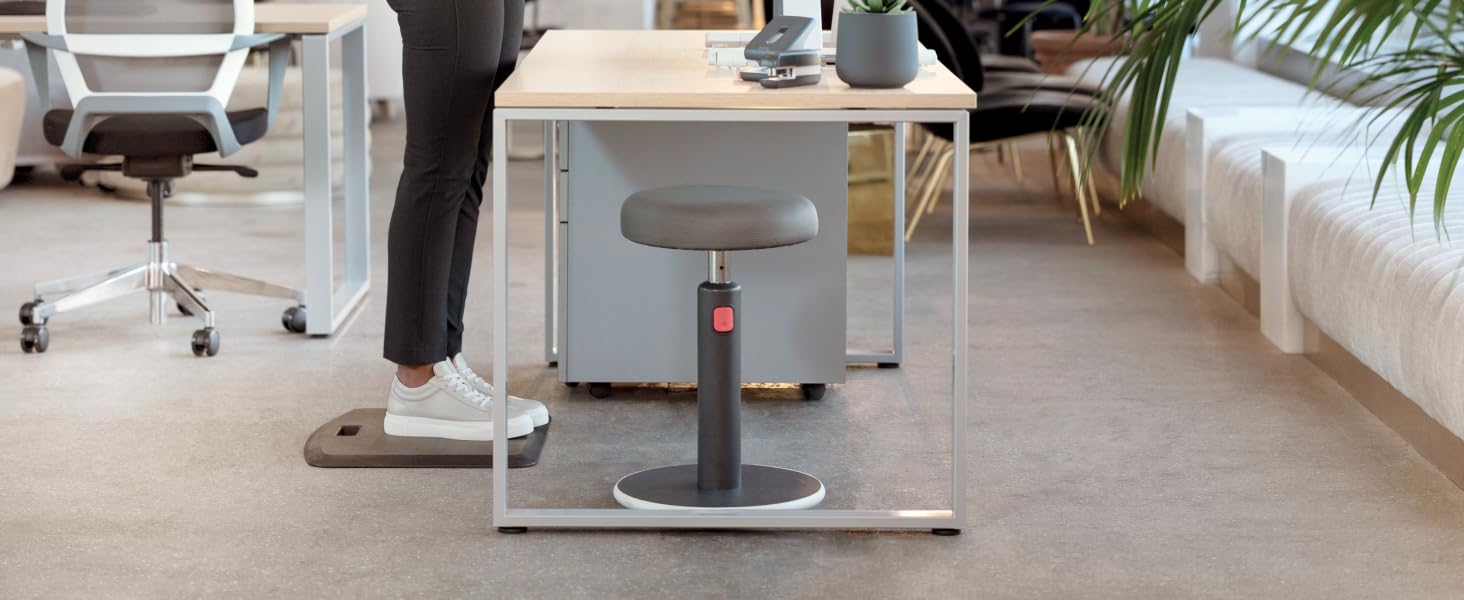 Підставка для ніг Leitz Ergo Cosy, регульована, сіра, 53710089 - для офісу та дому, зменшує біль у спині та плечах