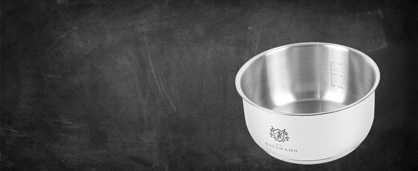 Набір каструль з знімними ручками (3 шт.) - нержавіюча сталь з покриттям - для всіх типів плит