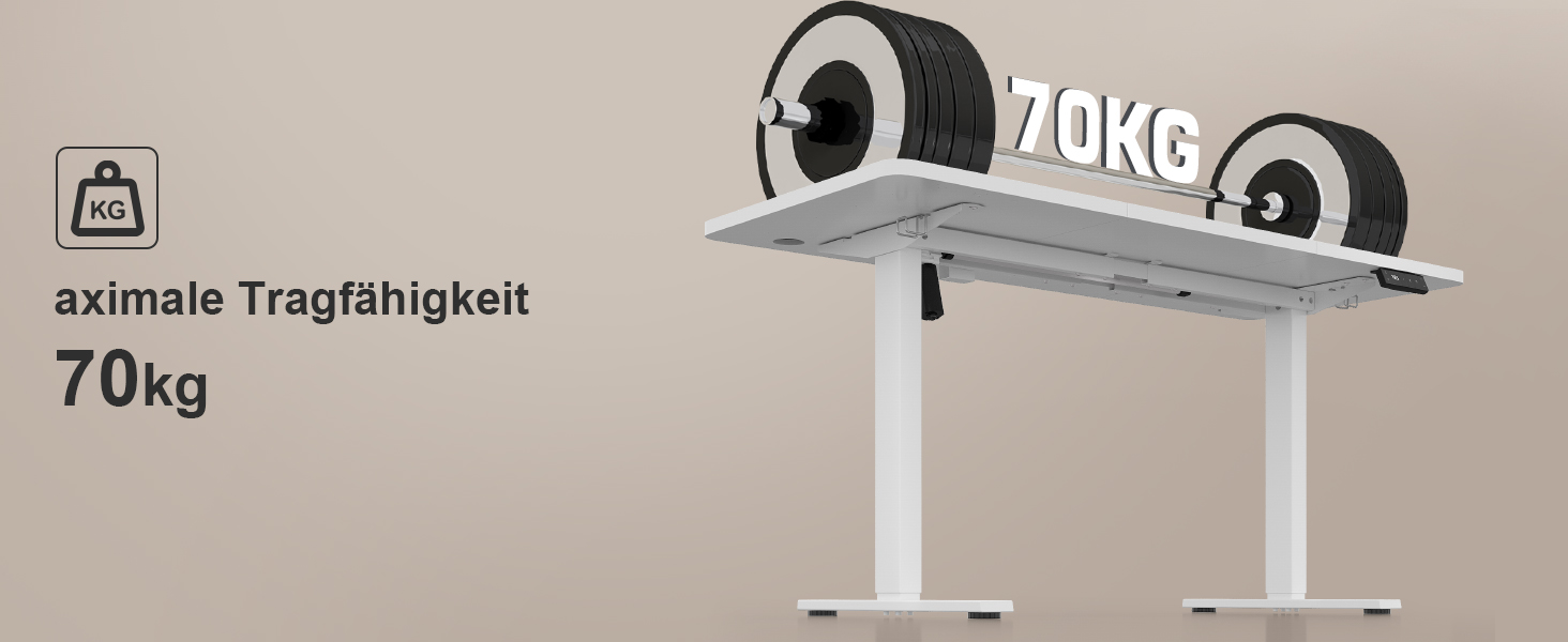 Регульований стіл JUMMICO з USB-роз'ємом та кабельною масою, електричний, з плавним регулюванням висоти, на коліщатках (білий)