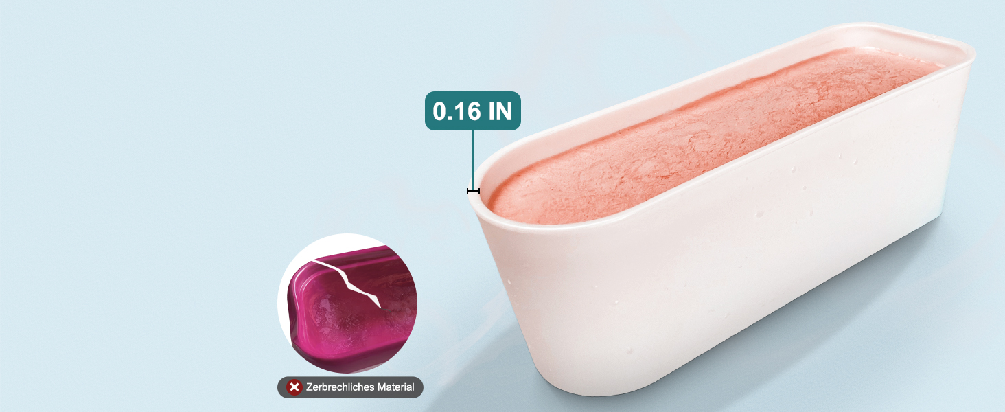 Контейнер для морозива Walfos® 1.5л, 2 шт., багаторазовий, з силіконовою кришкою, для домашнього морозива та йогурту, штабельовані